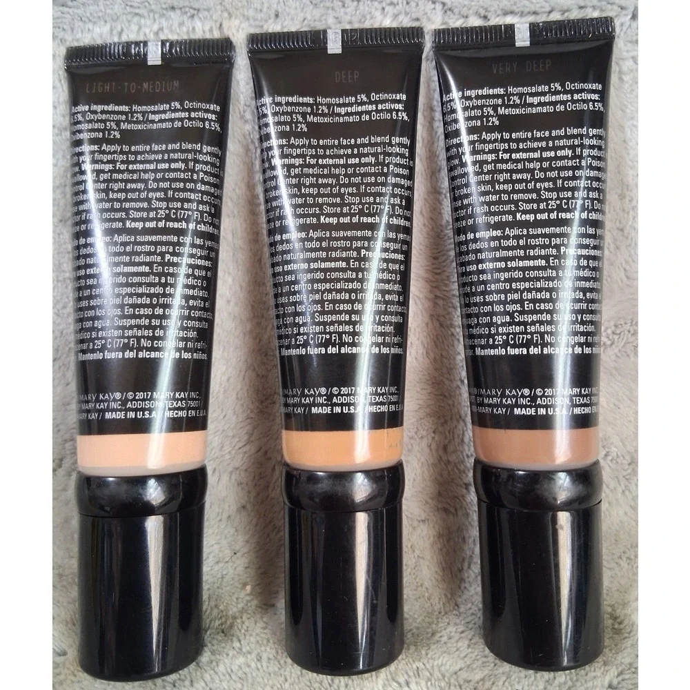 Lot of 3 Mary Kay CC Cream Sunscreen SPF 15 Light/Med Deep Very Deep Exp 1/2026
